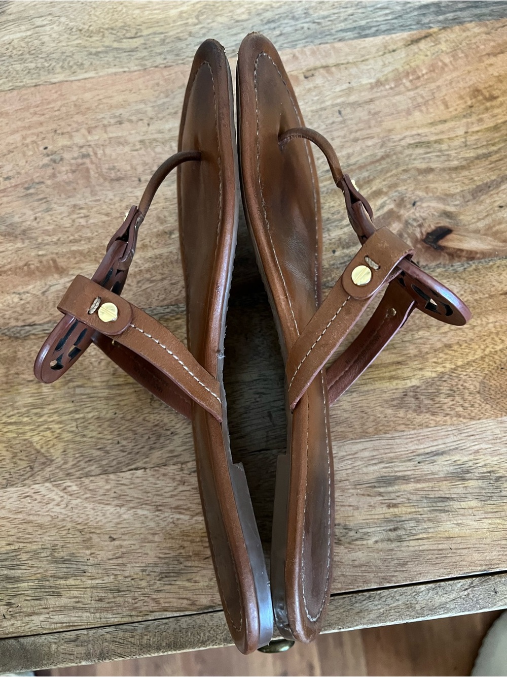 Tory Burch Miller Brown Leather Sandals Size 11 M - Picture 8 of 17